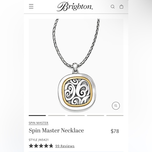 Brighton Spin Master Silver and Gold Swirl Pendant Necklace - Picture 5 of 5